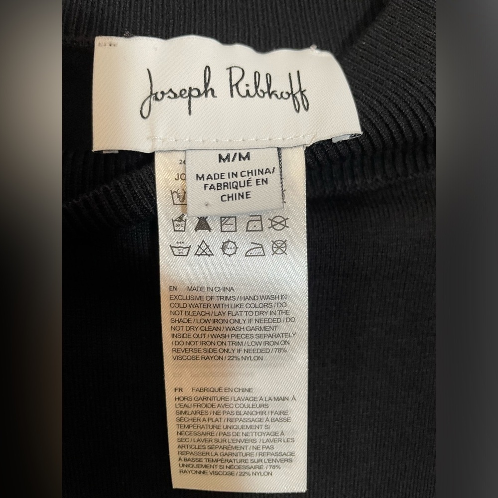 Joseph Ribkoff Sweater Knit Mock Neck Tunic Black Size Medium Like New MSRP $154 - Picture 2 of 9